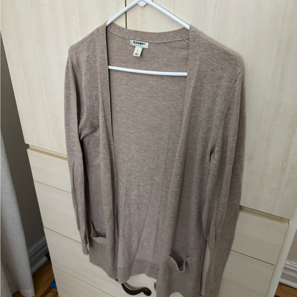 Old Navy Light Brown Open-Front Cardigan
